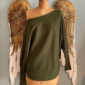 Olive Green Off The Shoulder Top